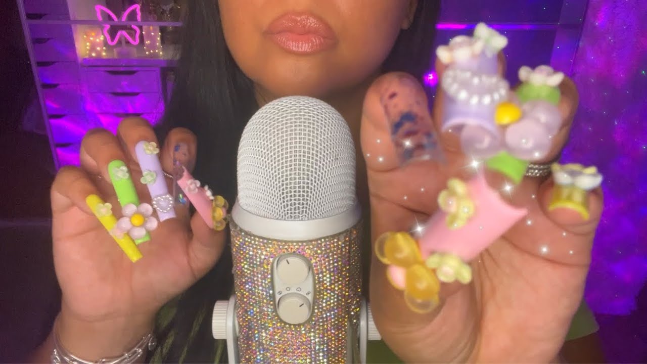 ASMR XXL nails There's something in your eye👁️ Plucking Negativity🧿 Clacking💅 & More💜