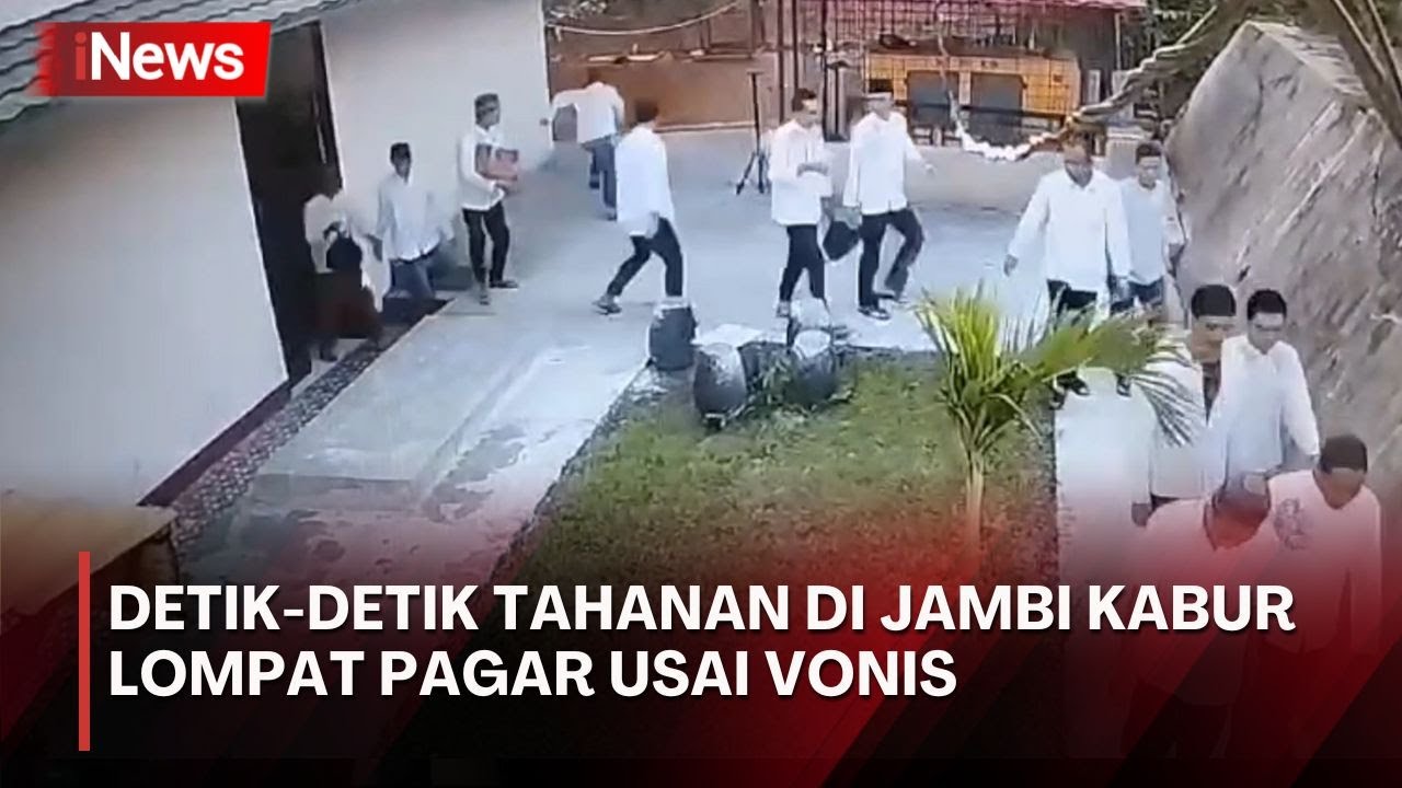 Detik-detik Tahanan di Jambi Kabur Lompat Pagar usai Vonis