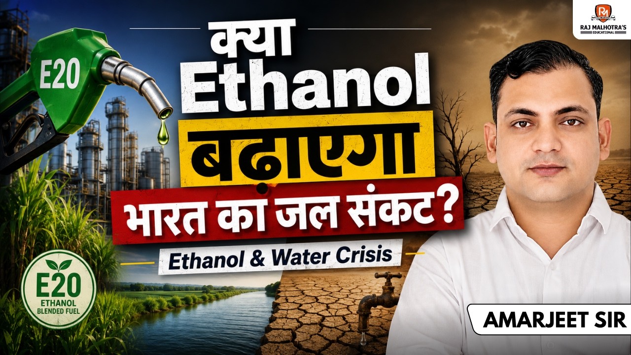 क्या एथेनॉल बढ़ाएगा भारत का जल संकट? | Ethanol & Water Crisis | Amarjeet Sir | Raj Malhotra's IAS