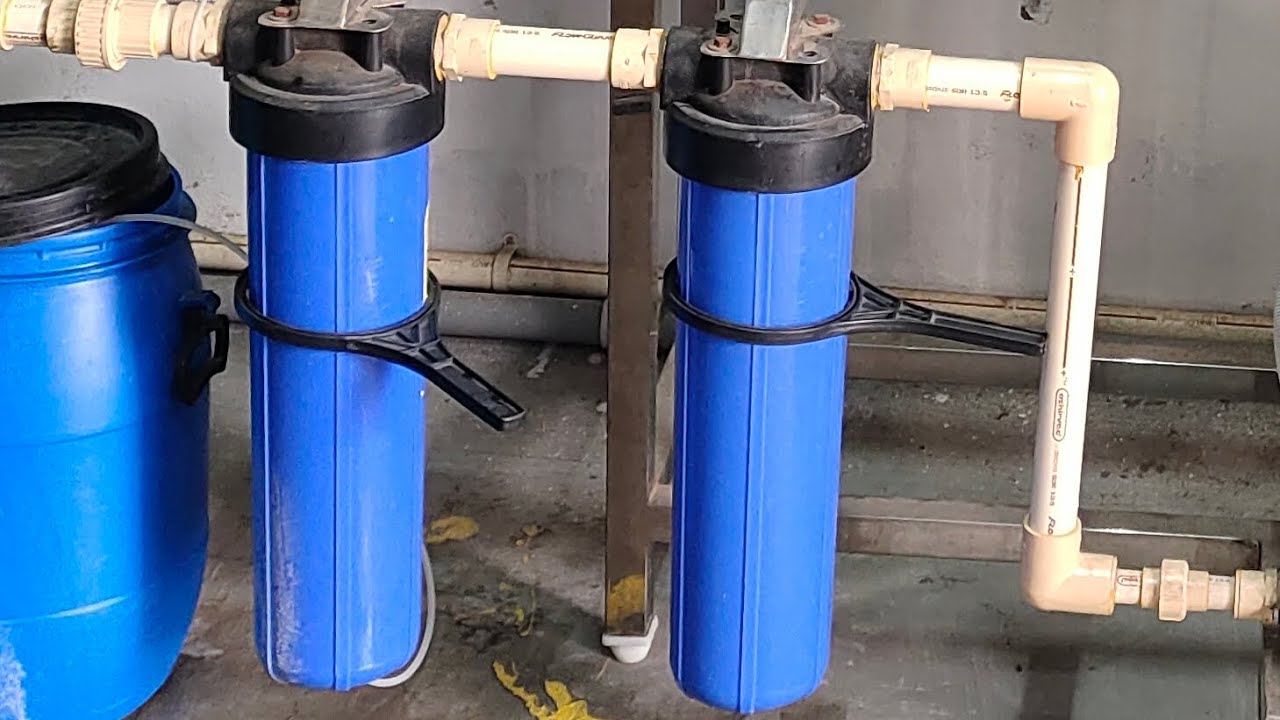 1000 lph water plant  filter changeing #how to #change #R.o #plant #filters #explanation #telugu