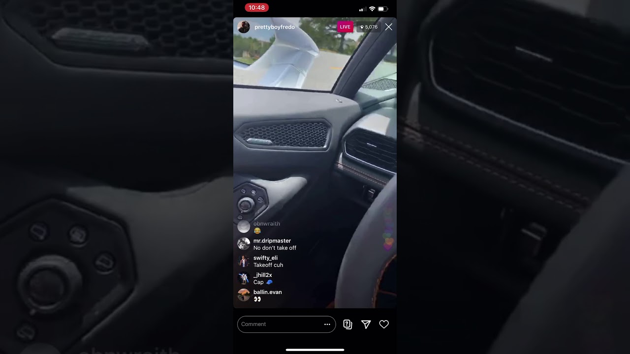 Prettyboyfredo Runs From Police in Lamborghini Instagram Live