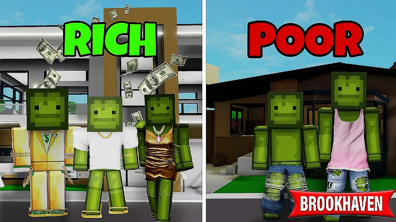 POOPY -  RICH VS POOR IN BROOKHAVEN | MELON PLAYGROUND 35.0