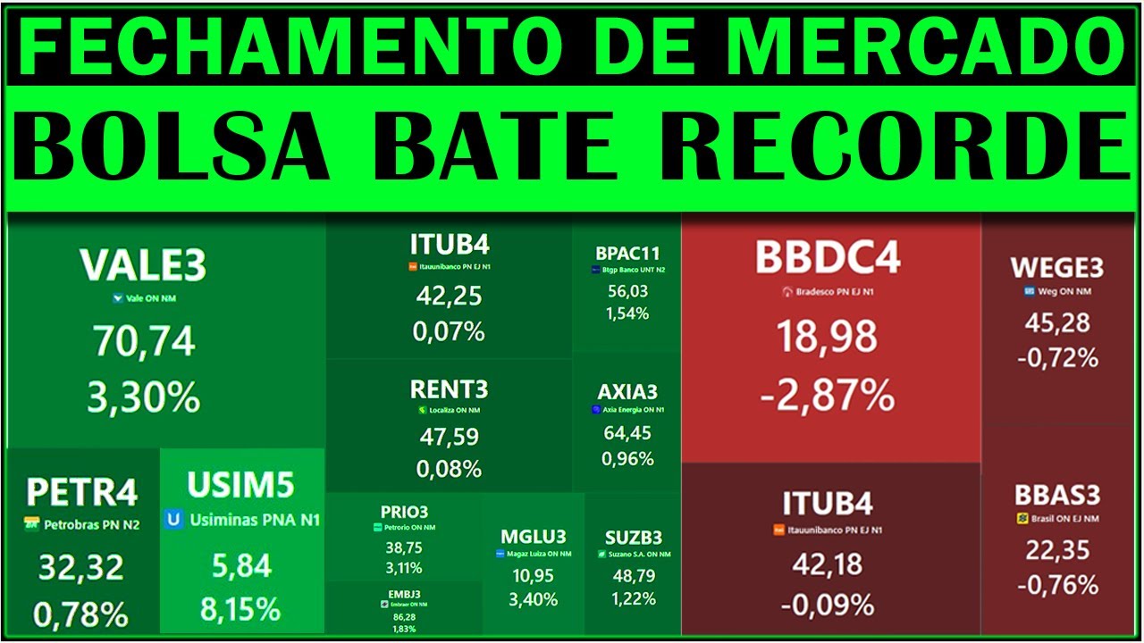 FECHAMENTO DE MERCADO BOLSA BATE RECORDE HORA DE COMPRAR #VALE3 #USIM5 #MGLU3