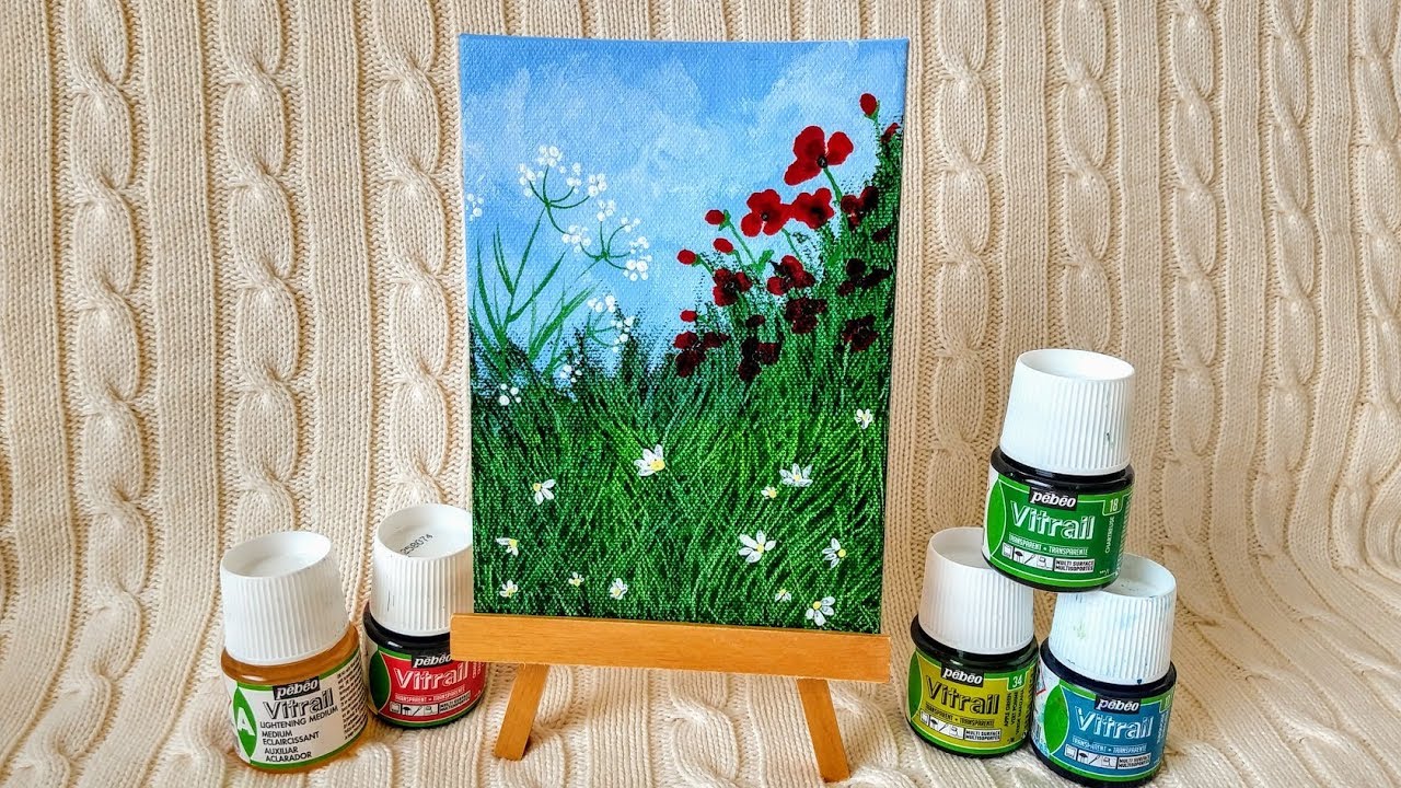 Mini Meadow - Pebeo Vitrail scraped grass