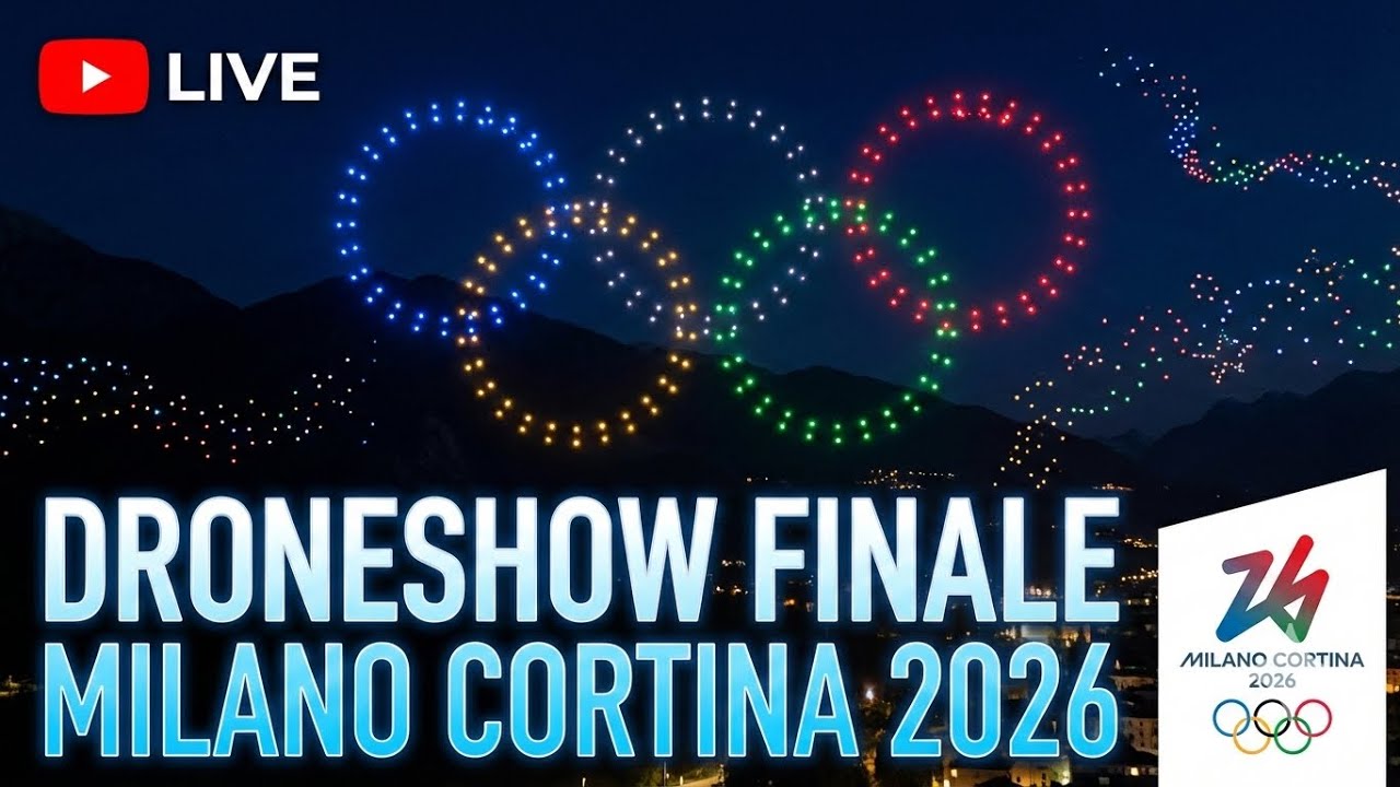 DroneShow spettacolare - Olimpiadi Milano Cortina 2026 - Cerimonia conclusiva a Tesero