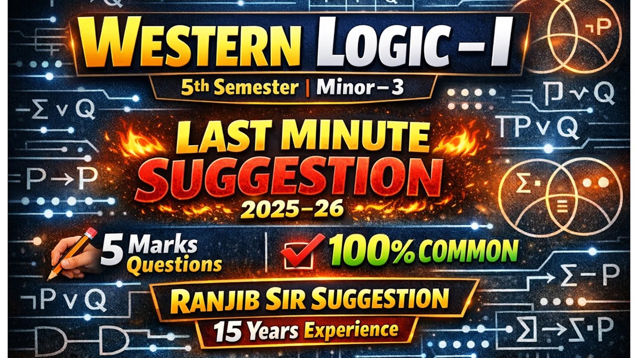 Philosophy Minor 3 (5th Sem) Suggestion 2025-26 | Calcutta University | Important Questions