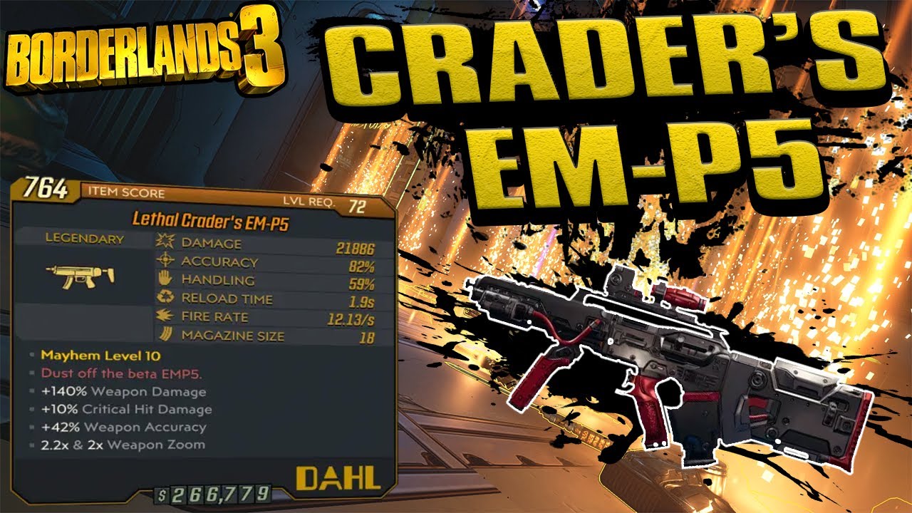 BORDERLANDS 3 | *Crader's EM-P5* Legendary Weapons Guide