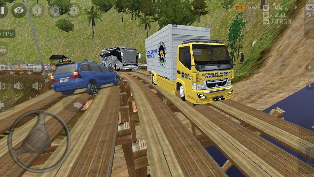 WOW GAME TRUCK BOX MBG,OLENG MELEWATI JEMBATAN KAYU // BUS SIMULATOR IMDONESIA