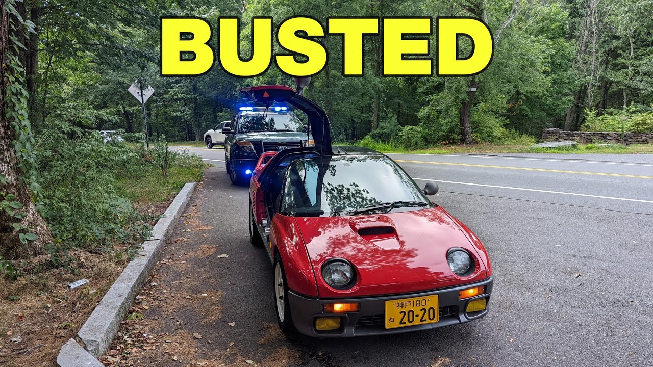 Pulled over in my Suzuki Cara (Autozam AZ-1). It pays to have something cool or not break the law :)