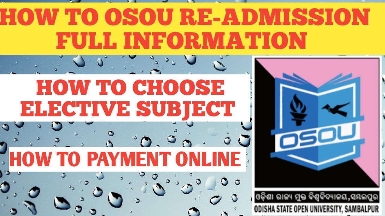 how to osou re-admission 2022 step by step details information !  how to choose elective subject