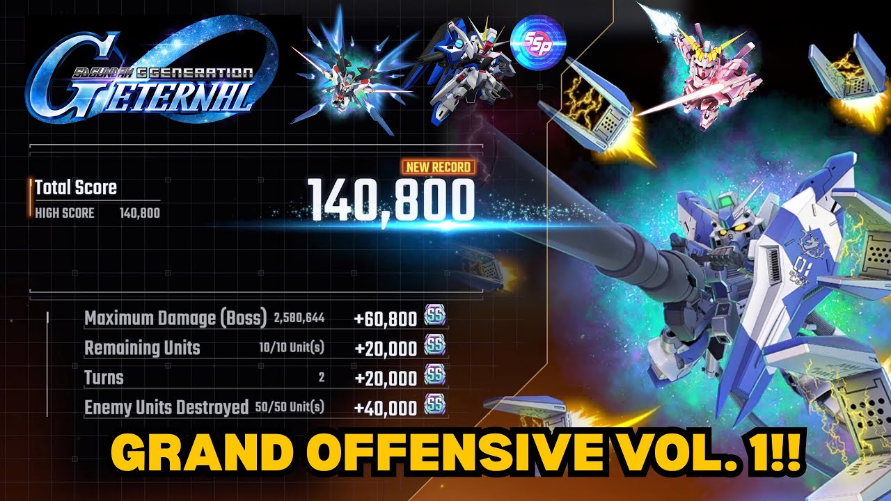 (SSP SR FREEDOM) GRAND OFFENSIVE VOL. 1 SCORE ATTACK | SD GUNDAM G GENERATION ETERNAL