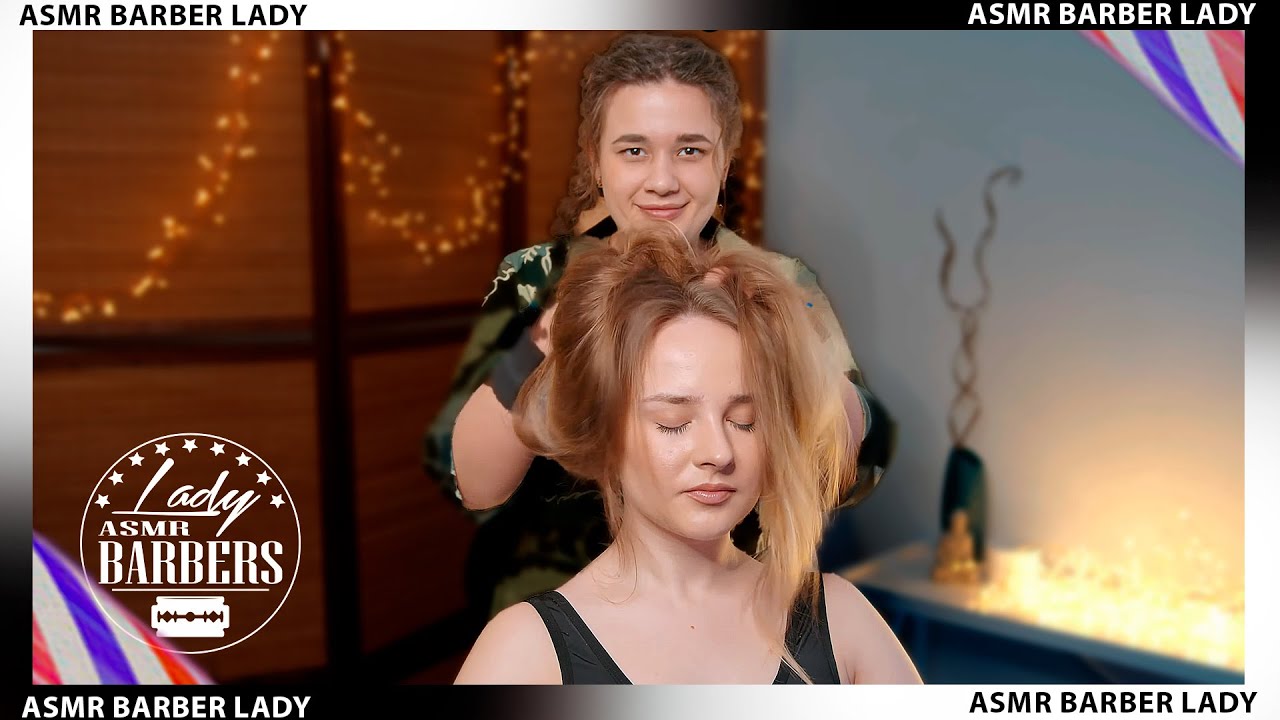 ASMR Scalp Massage with Hairbrush by Barber Lady Elle