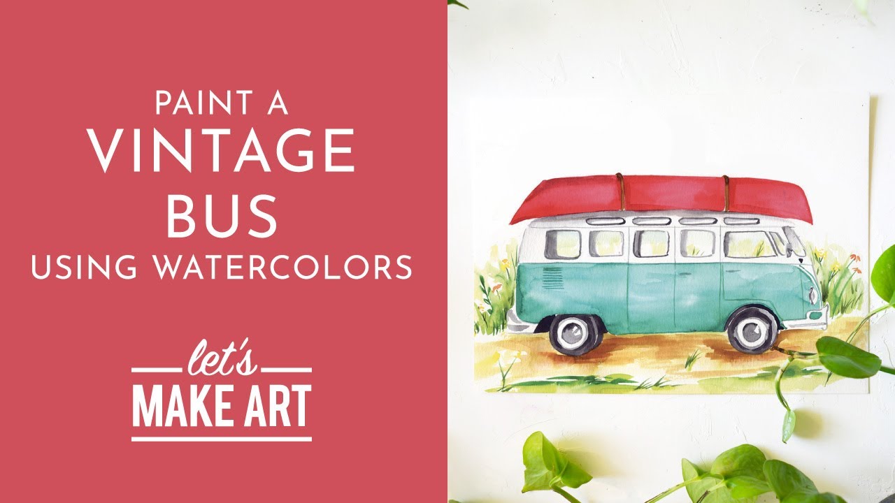 Vintage Bus - Watercolor Tutorial with Sarah Cray