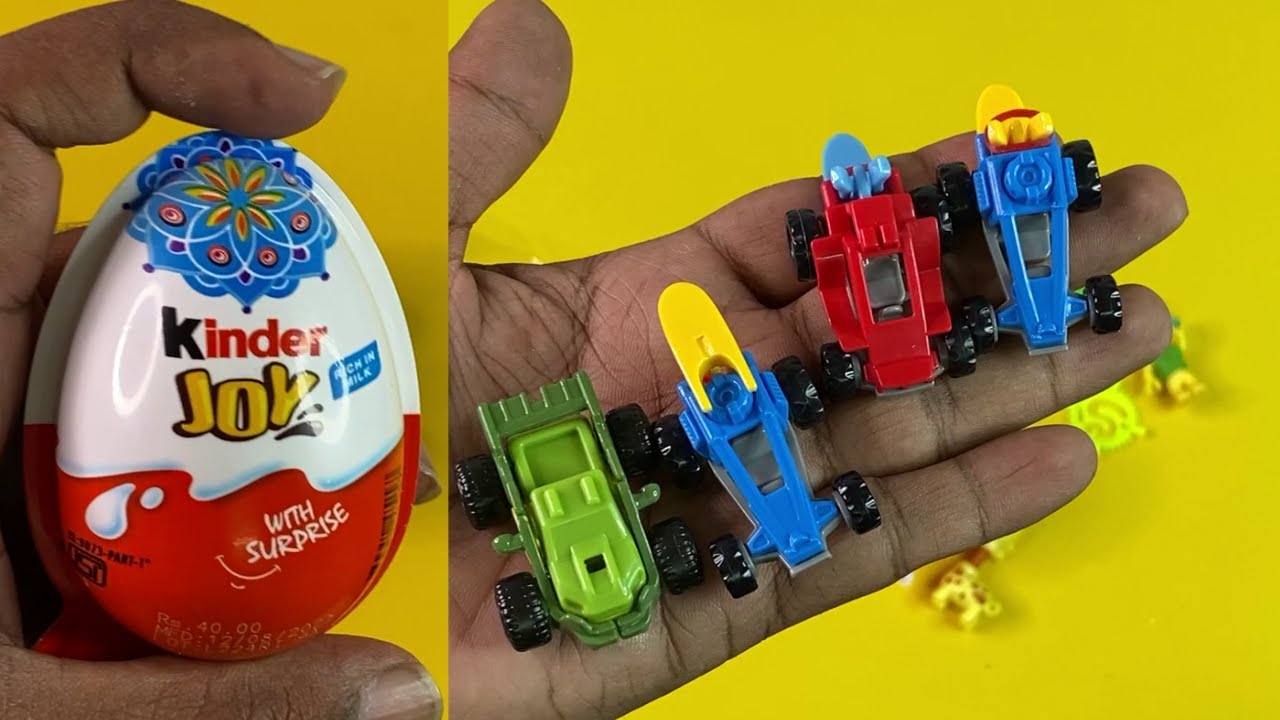 Collection of Kinder Joy with Car and Animals Surprise inside