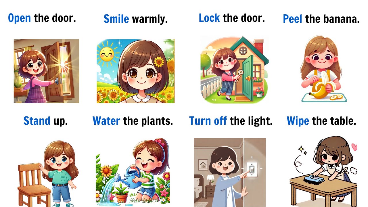 🎯 100 Short English Sentences About Actions | Daily Life Conversations Made Easy!