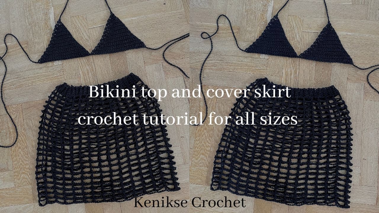 Crochet bikini top and skirt tutorial for all sizes I Kenikse Crochet