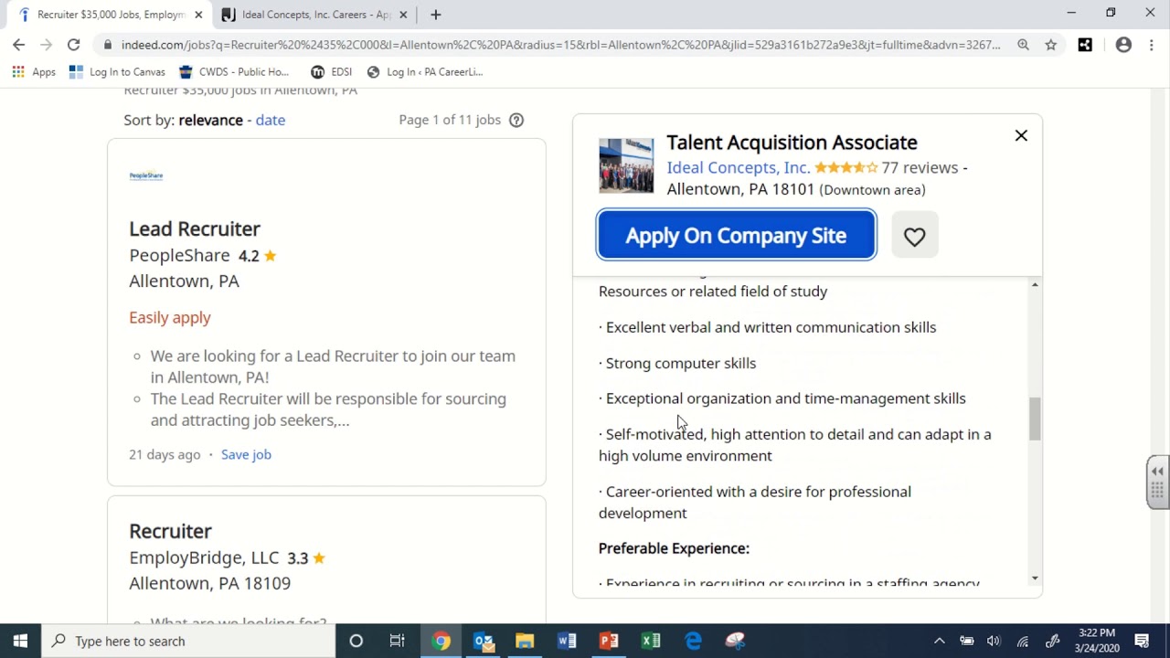 Job Search Tutorial Video