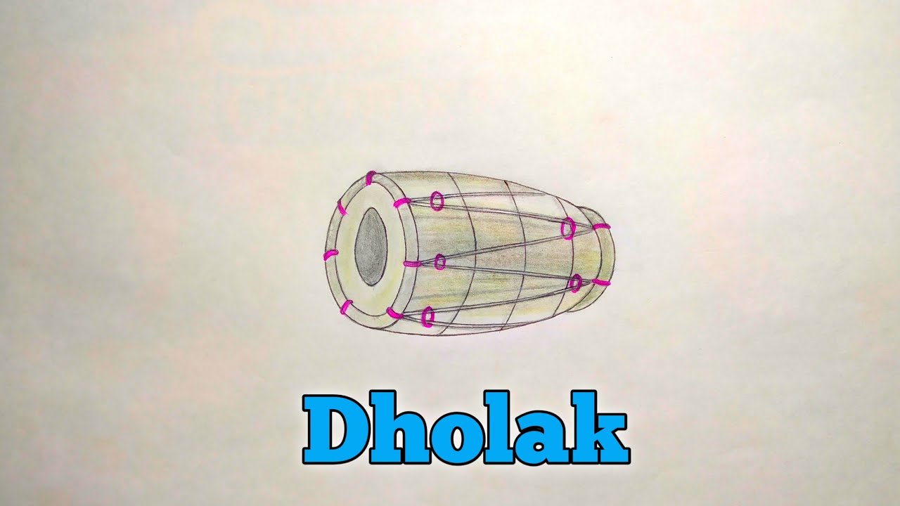 How to draw Dholak || Dhol  drawing easy || dholak drawing  #dholak #dhol #drawing #art #tutorial