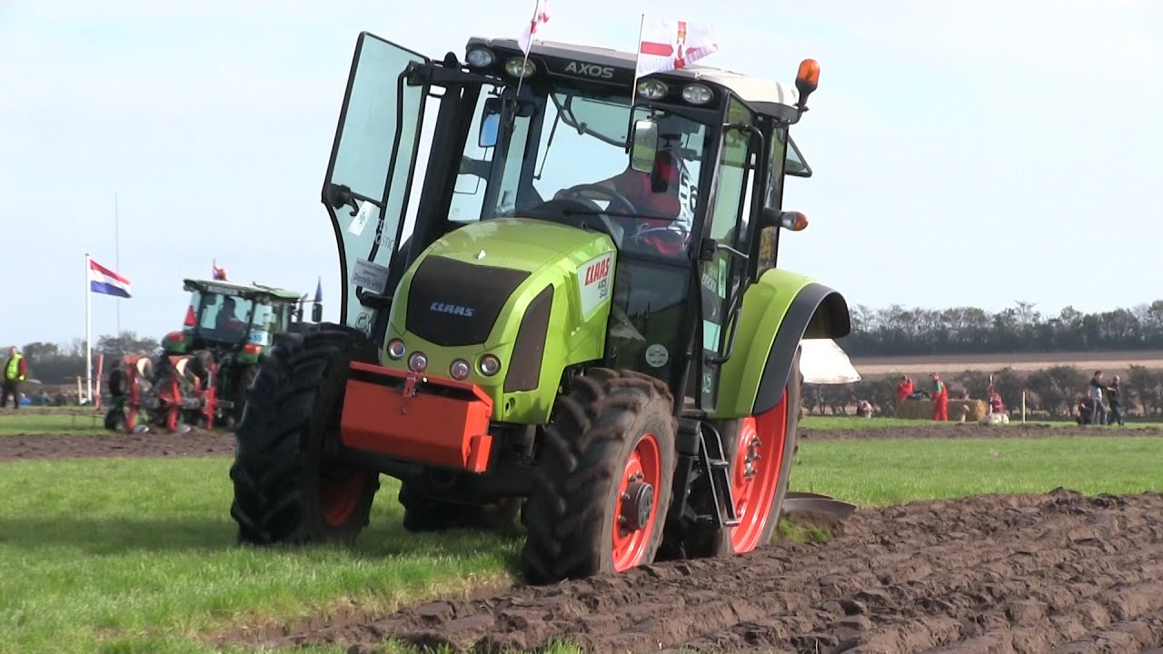 Claas Axos 340 4WD Ploughing With Special Kverneland Plough | WPC Denmark 2015