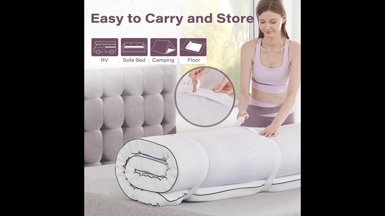 Full Size Memory Foam Mattress Topper 3 Inch with Removable Soft Cover Ventilated Breathable Cooling