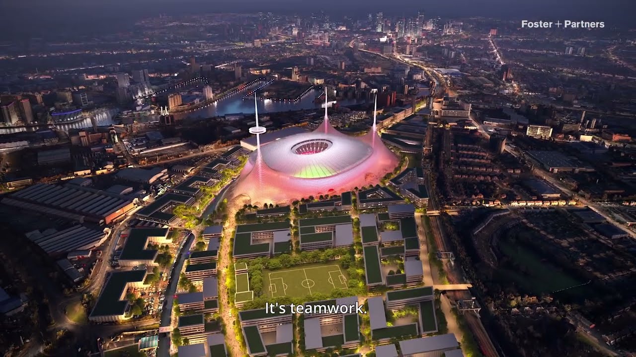 Old Trafford Stadium District - Norman Foster interview.  Subs