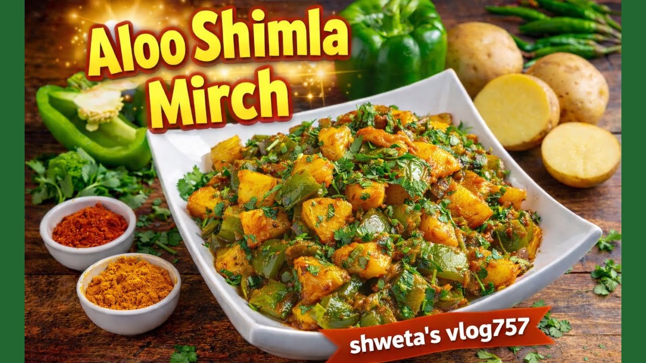 Aloo Shimla mirch recipe || Shweta’svlog757 || #homemadecooking  #tastyfood  #viralvideo #trending 