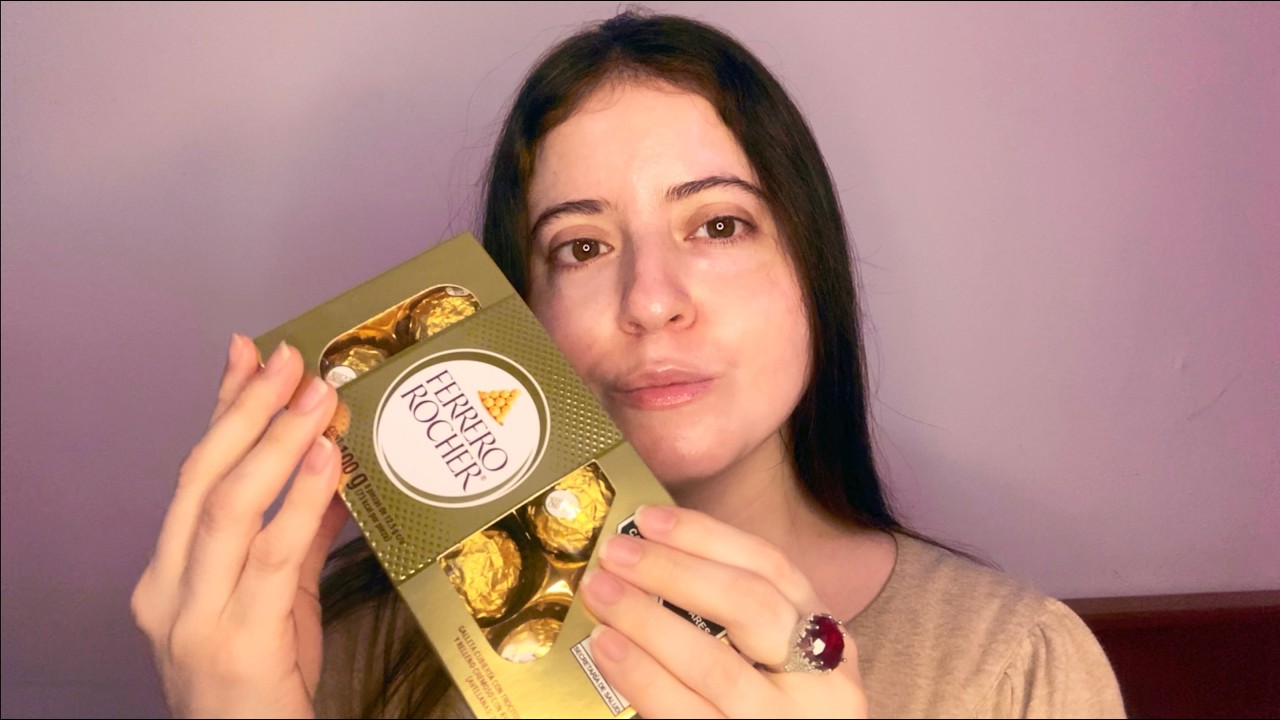 ASMR Eating Ferrero Rocher Chocolates (crinkle sounds)