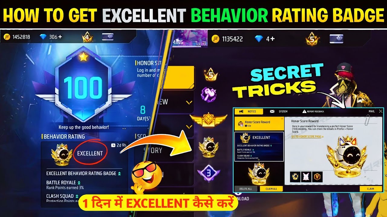 How To Get Excellent Behaviour Rating Badge in Free Fire🤯 | Excellent Badge Kaise Milega 2026