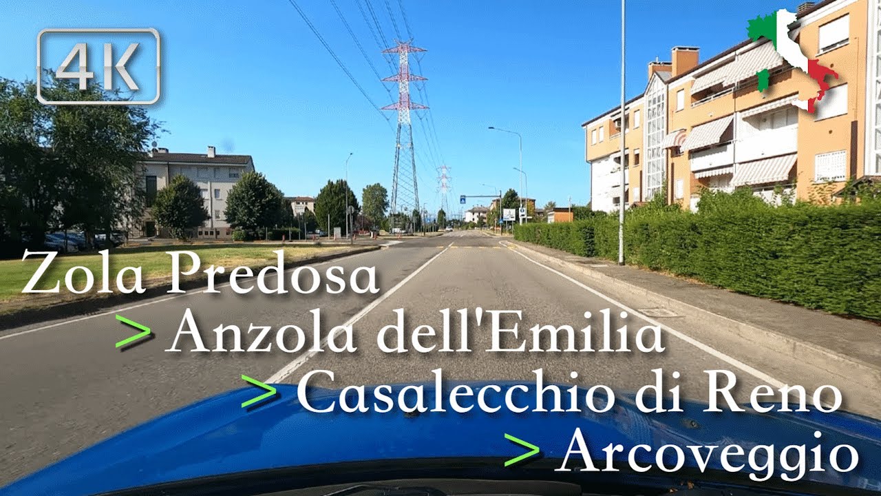 Scenic Drive (Emilia Romagna), Italy [Zola Predosa ⩾ Anzola ⩾ Casalecchio di Reno ⩾ Arcoveggio]