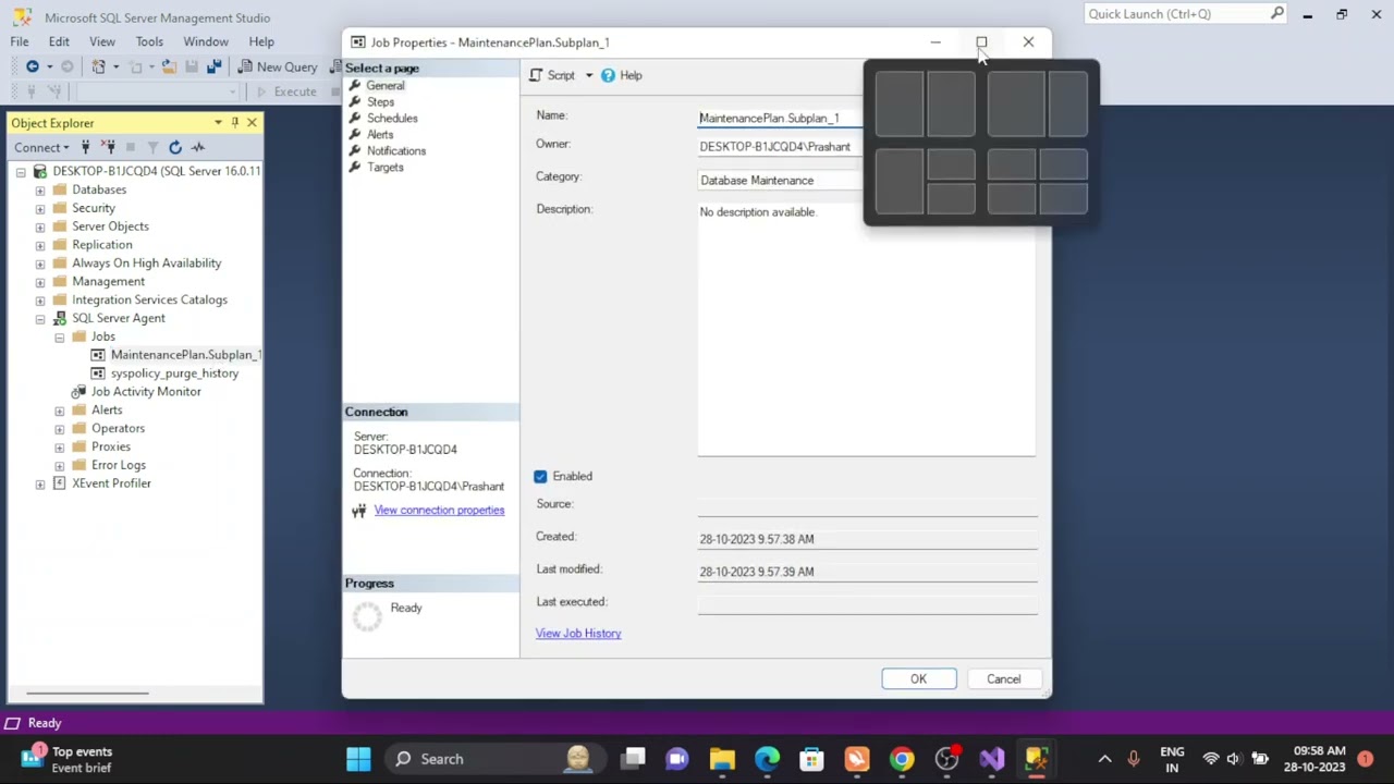 Как создать план обслуживания в Sql Server?