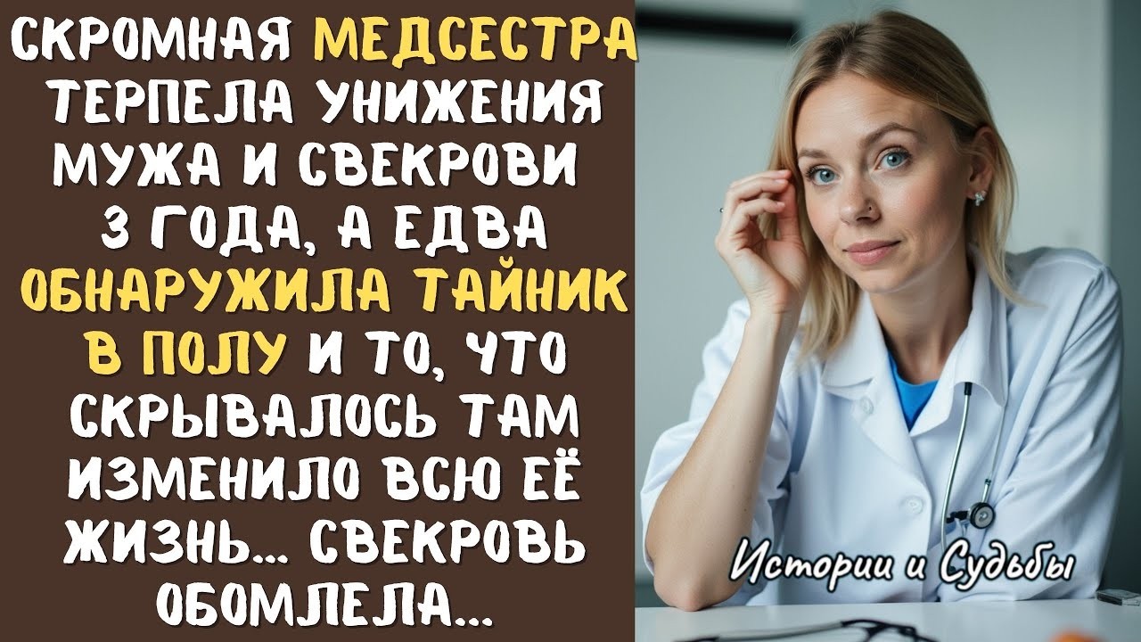 МЕДСЕСТРА терпела унижения мужа и свекрови 3 года, а едва обнаружила ТАЙНИК в полу, замерла...