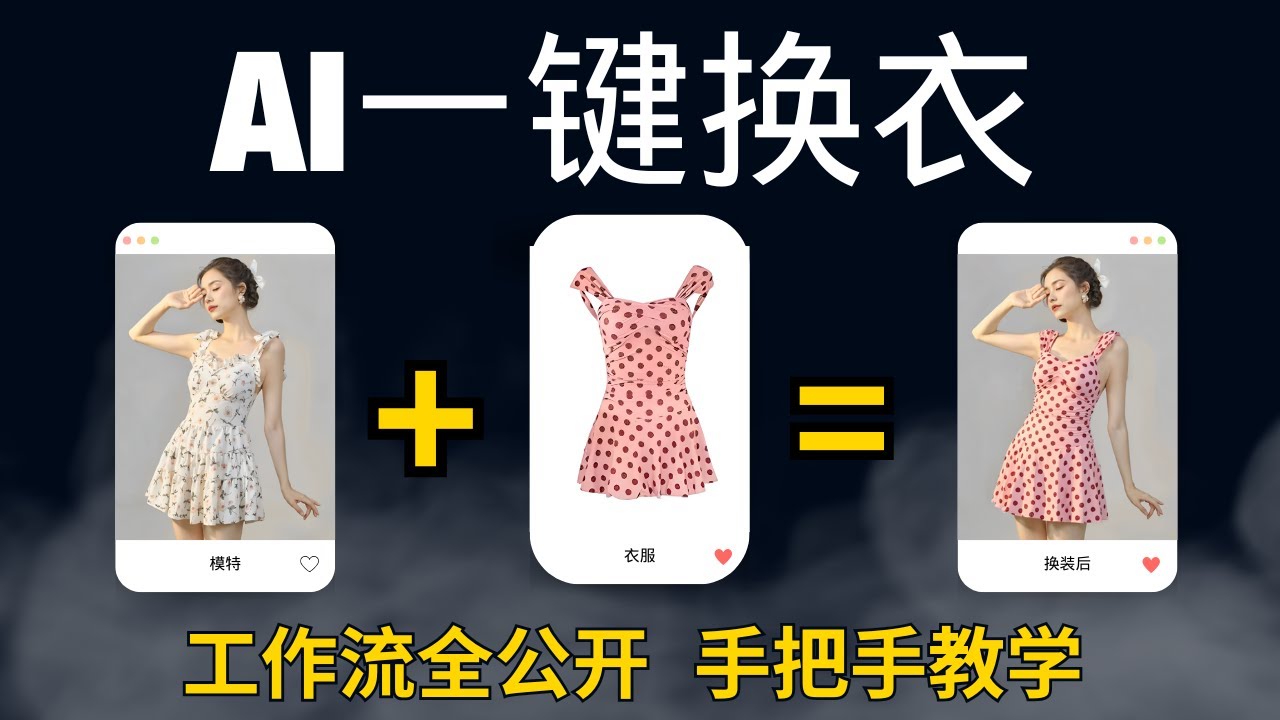 超变态的AI一键换装！免费分享工作流教程！效果炸裂