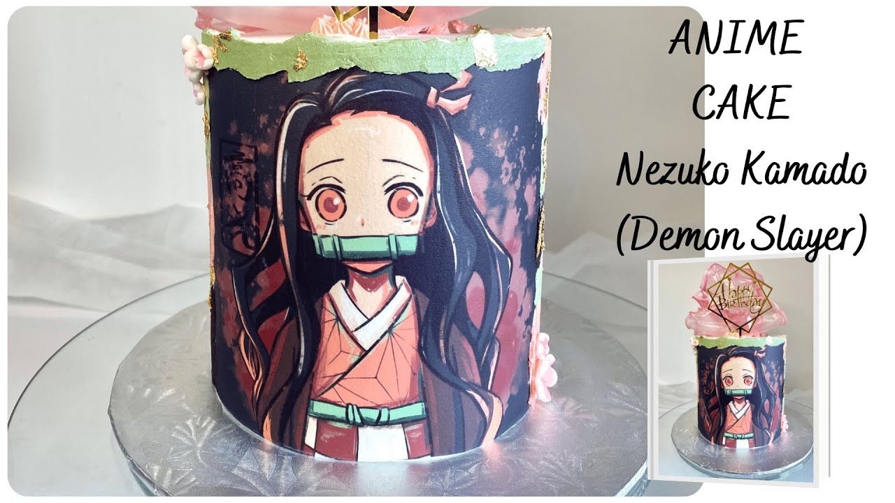 Demon Slayer Cake - Anime, Nezuko kamado Cake Tutorial
