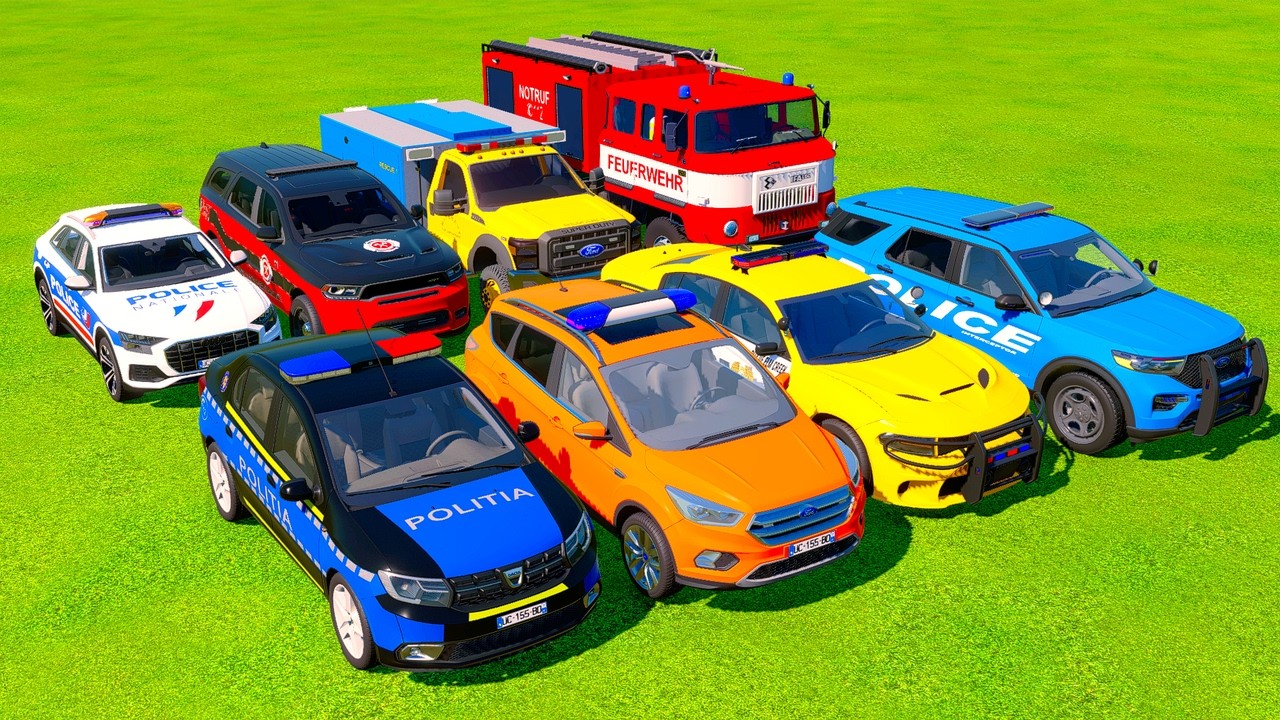TRANSPORTING AND DRIVEN 5 POLICE, AMBULANCE, FIRE DEPARTMENT, RESCUE CARS VOL 29