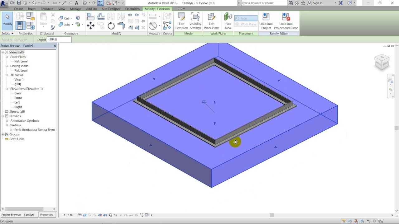 Criando uma Tampa de Ferro Fundido no Revit | Utilizando Perfil