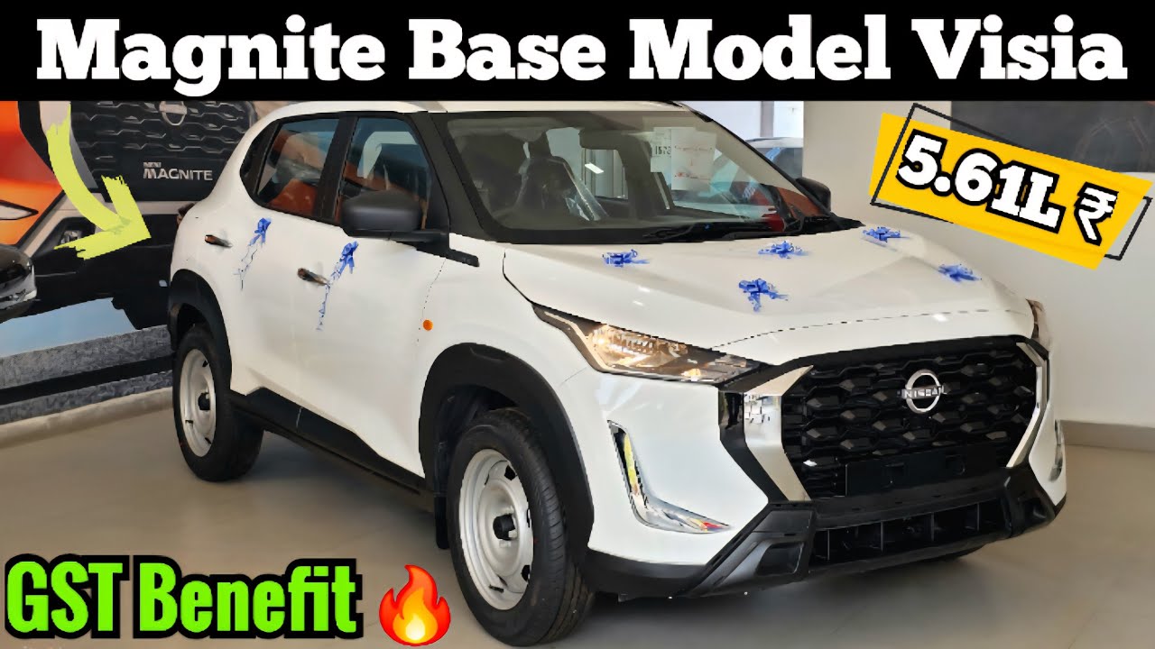 सिर्फ 5.61 लाख😱 2025 Nissan MAGNITE Base Model Review🔥MAGNITE Visia New GST On-Road Price🔥 #magnite