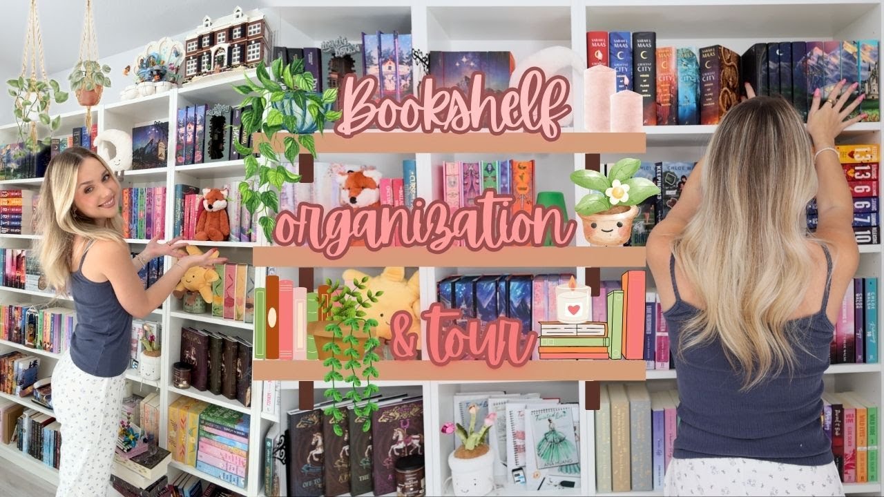 Реорганизуйте мои книжные полки вместе со мной + Экскурсия по книжным полкам!