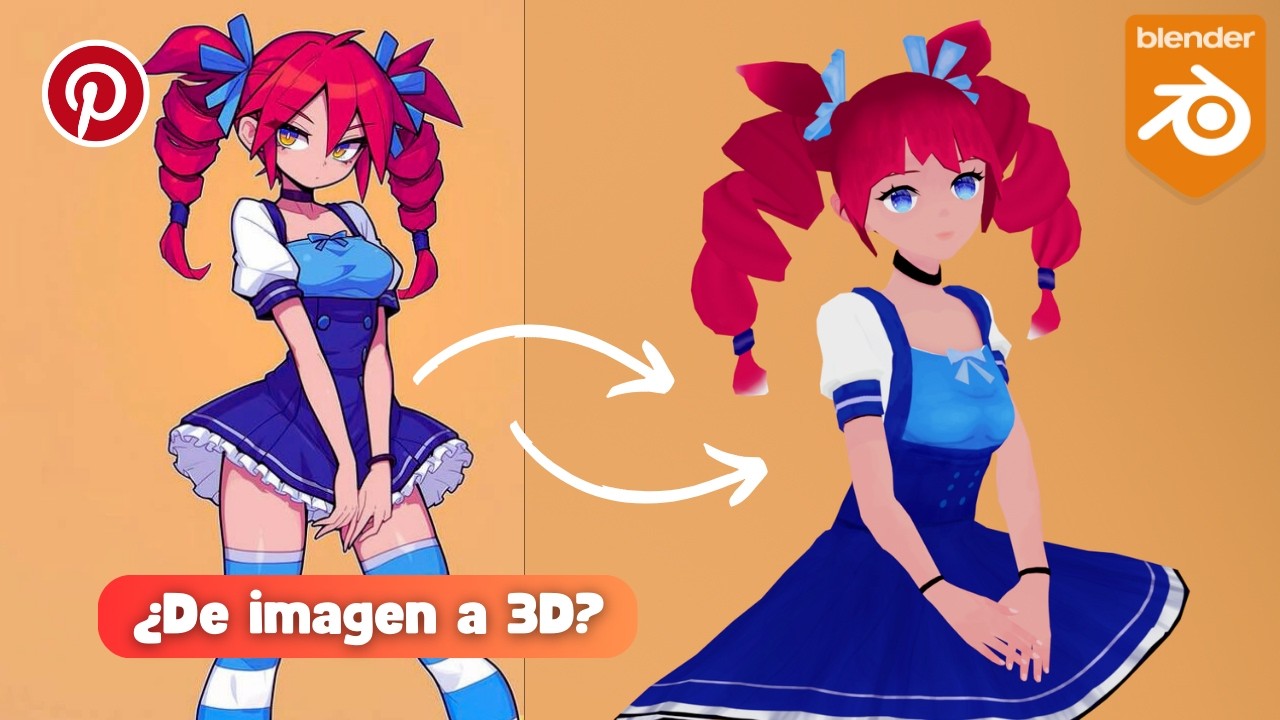 Convertí Esta Imagen de Pinterest en un Modelo 3D en Blender (Tutorial explicado)