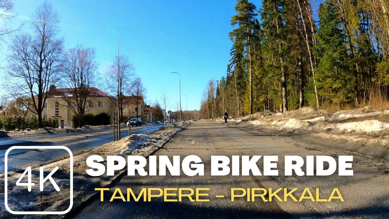 【4K】Spring Bike Ride from Tampere to Pirkkala