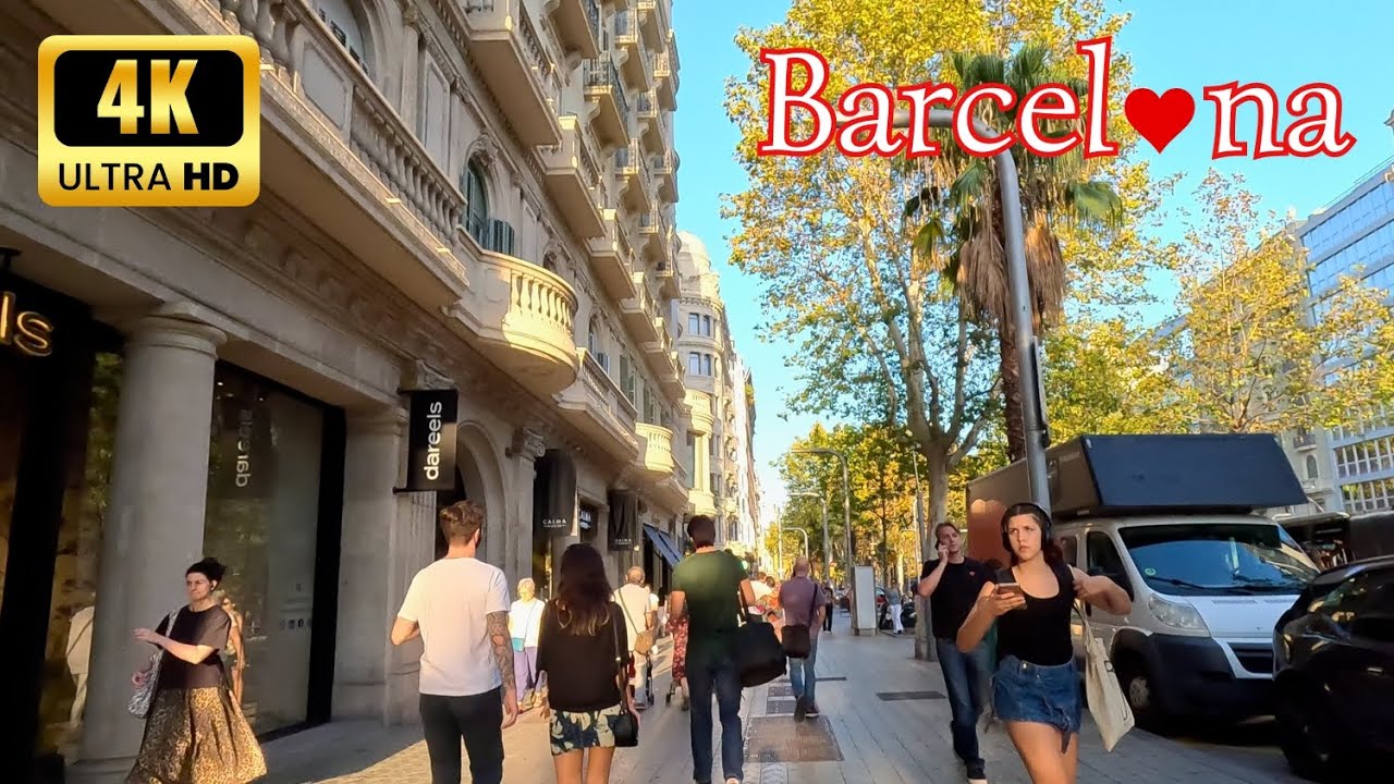 [4K]🇪🇸 Barcelona, Spain - WALKING TOUR || Expensive district of Barcelona. Diagonal Avenue.