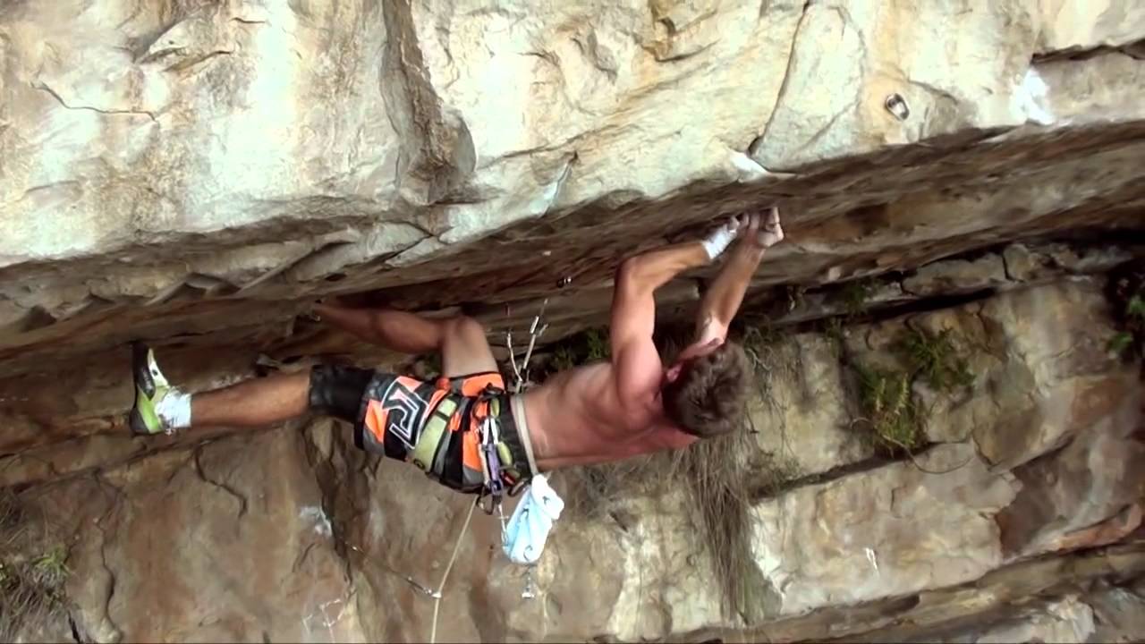 Joe Möhle climbs Life Enhancement program, F8a+ on gear...