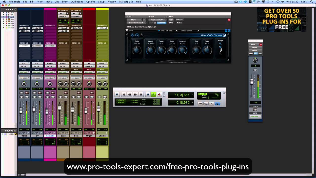 FREE Pro Tools Plug In Focus - Blue Cat Chorus