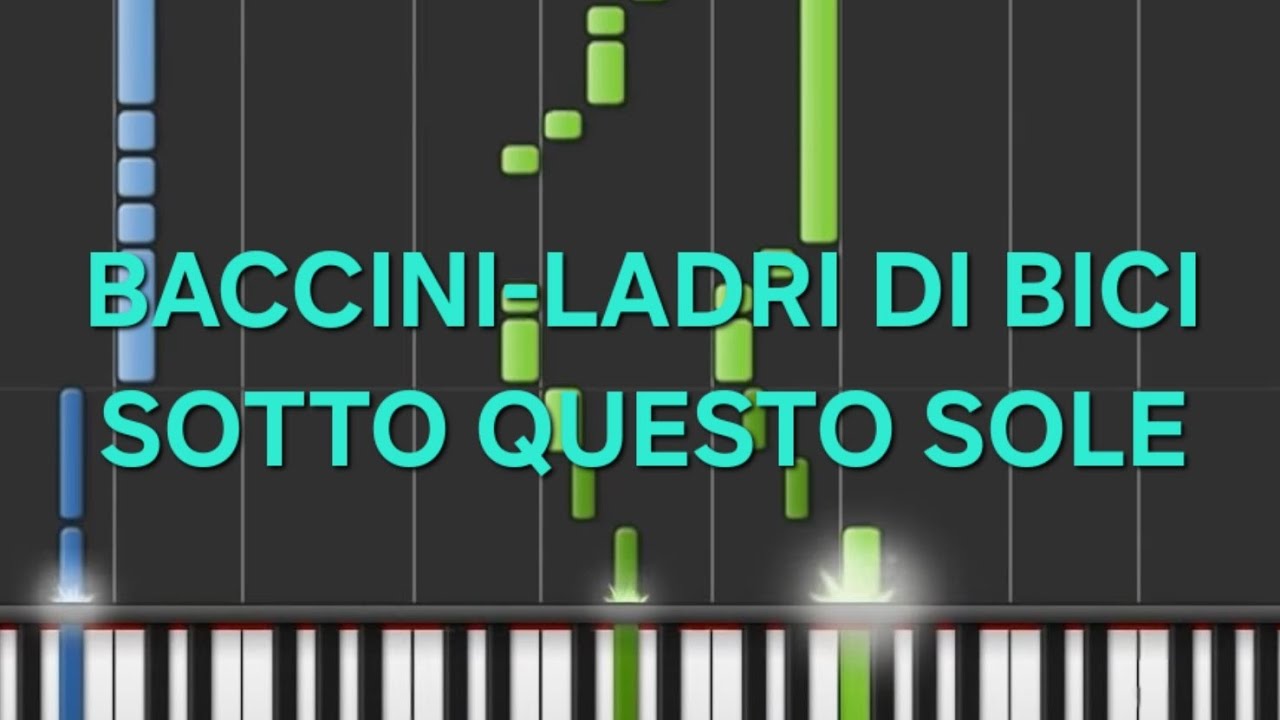 baccini-ladri di biciclette~sotto questo sole(rallentato-slow)=piano facile easy tutorial