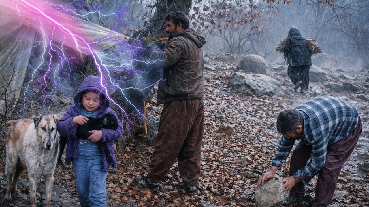 Nomadic Life | A nomadic family struggles to survive under a storm and heavy rain 🌧️⛰️ 