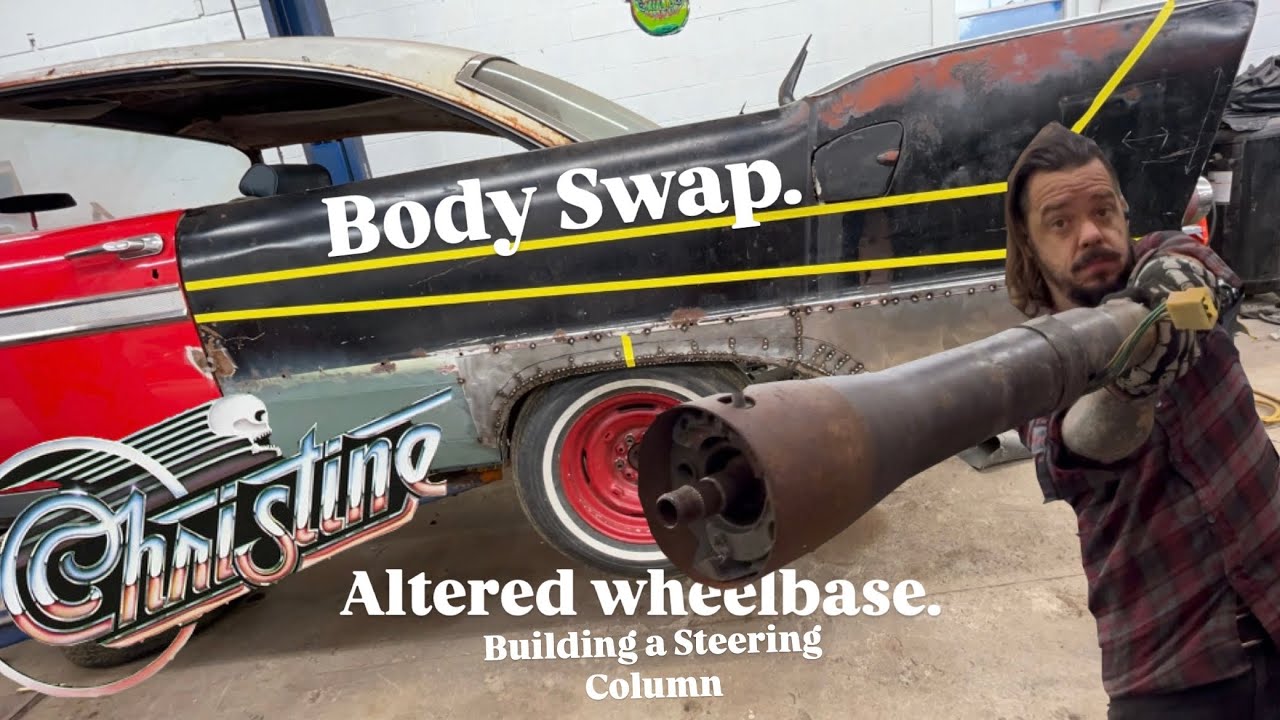 1958 Plymouth Build Part 21. Building Steering Column Saver Kit. Body Swap Altered Wheelbase.