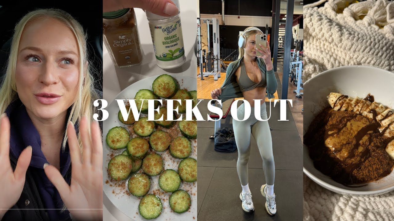 3 WEEKS OUT | upper & glutes, s'entrainer à jeun, fondant au chocolat, livre de recettes ?