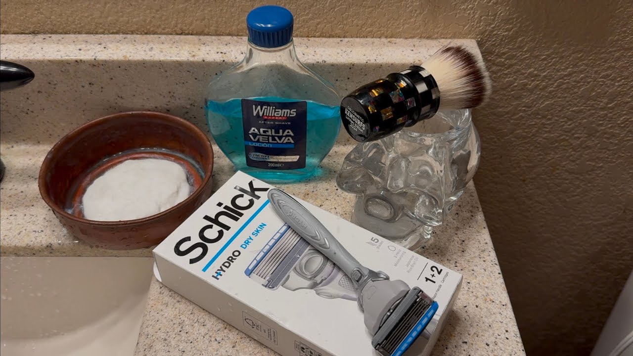 Schick Hydro 5 for Dry Skin, Terra & Tallow Soap, Aqua Velva Aftershave & KENSURFS 2024 Brush.