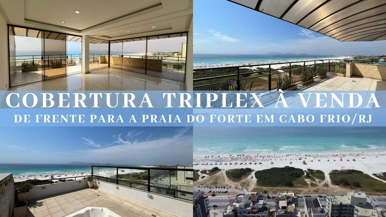 Cobertura Triplex disponível para Venda de frente para a Praia do Forte em Cabo Frio/RJ (+descricao)