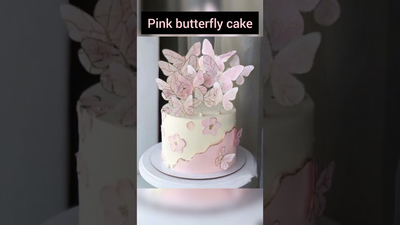 Pink butterfly cake @astheticalex #shorts