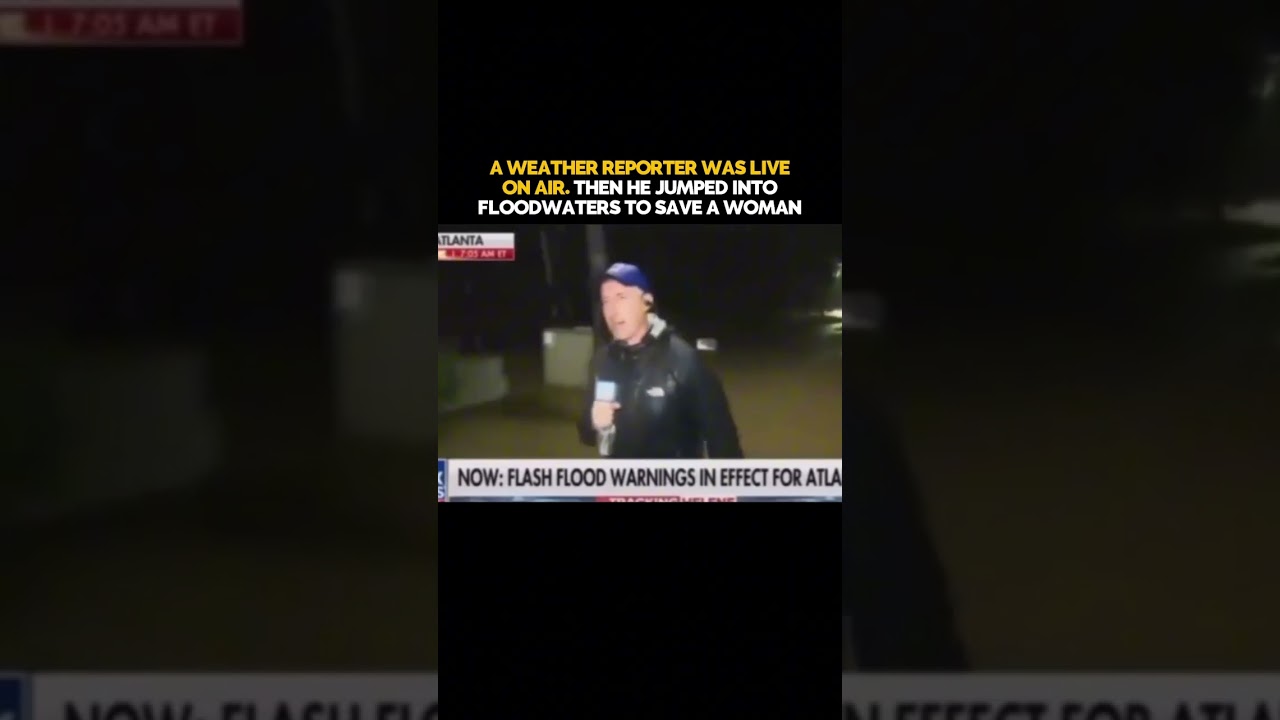 Репортер бросился в паводковые воды, чтобы спасти женщину